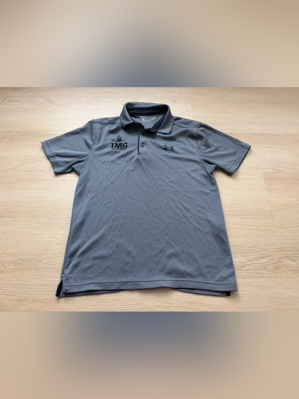Under Armour Men's UA Tech Polo Golf Short Sleeve Polo IMG Academy Shirt Gray S